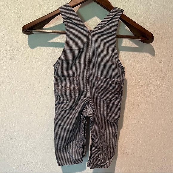 Wrangler Striped Cotton Overalls Toddler 12 Month Snap Legs Lightweight - Picture 4 of 8
